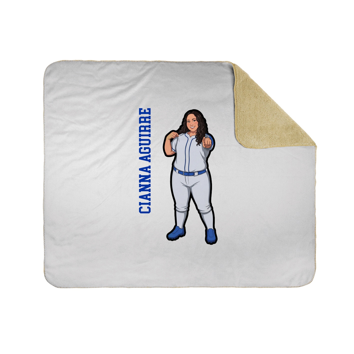 Throw Blanket — Name Vertical in White