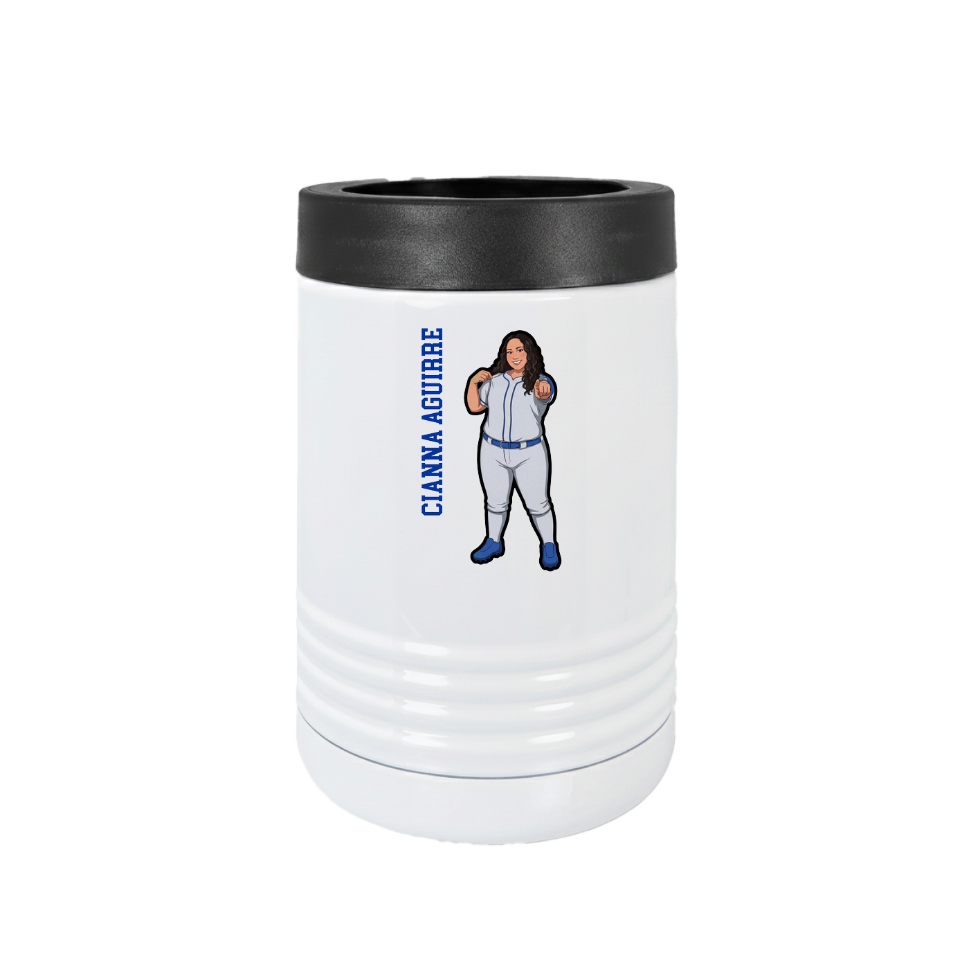 Beverage Holder — Name Vertical in White