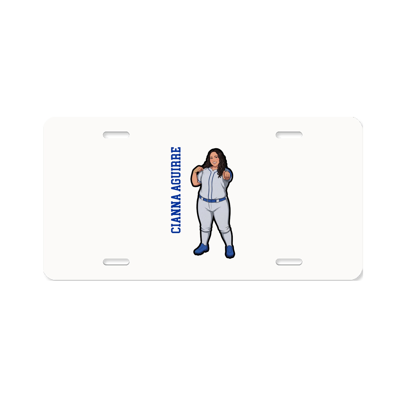 License Plate — Name Vertical in Classic