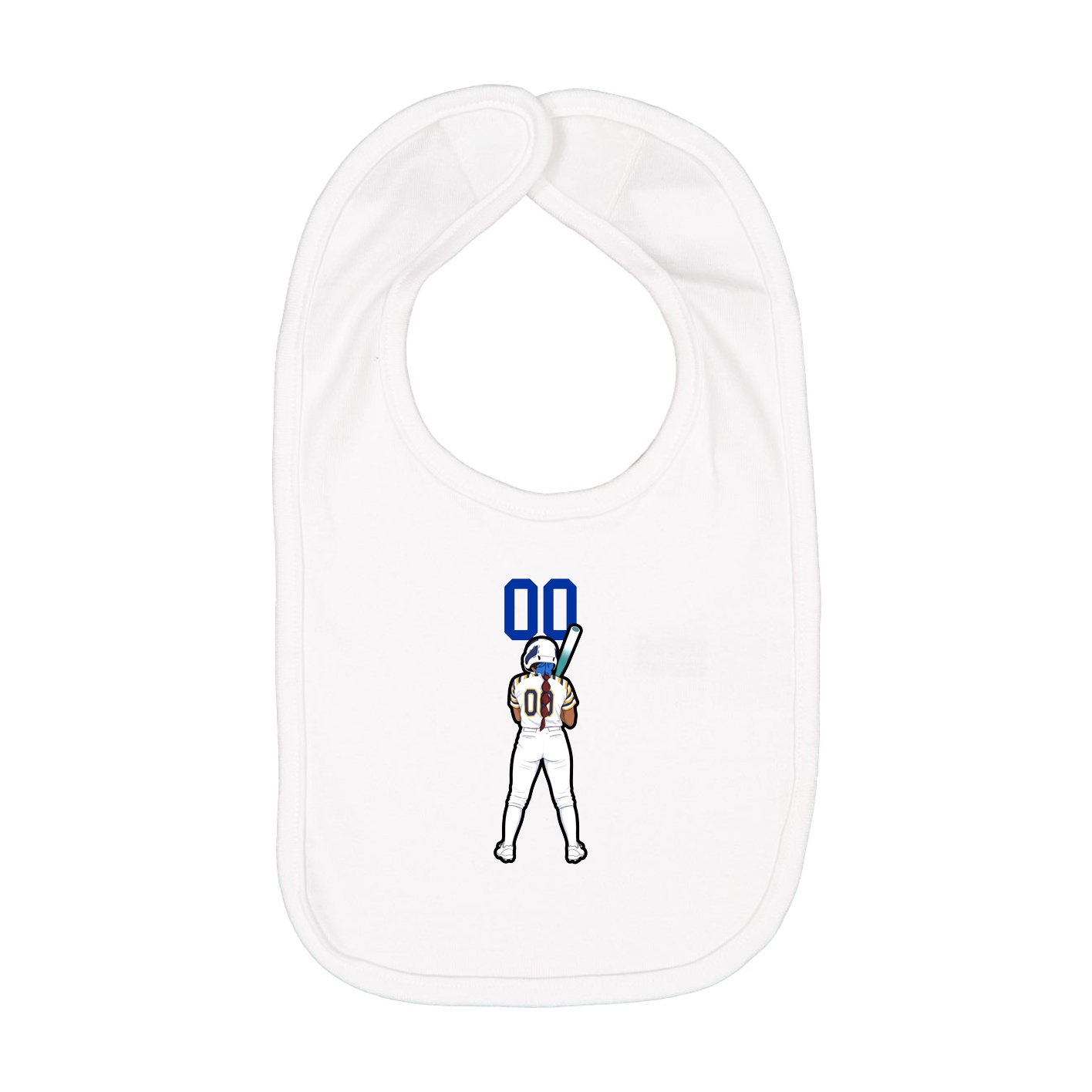 Infant Bib — Number Top in White