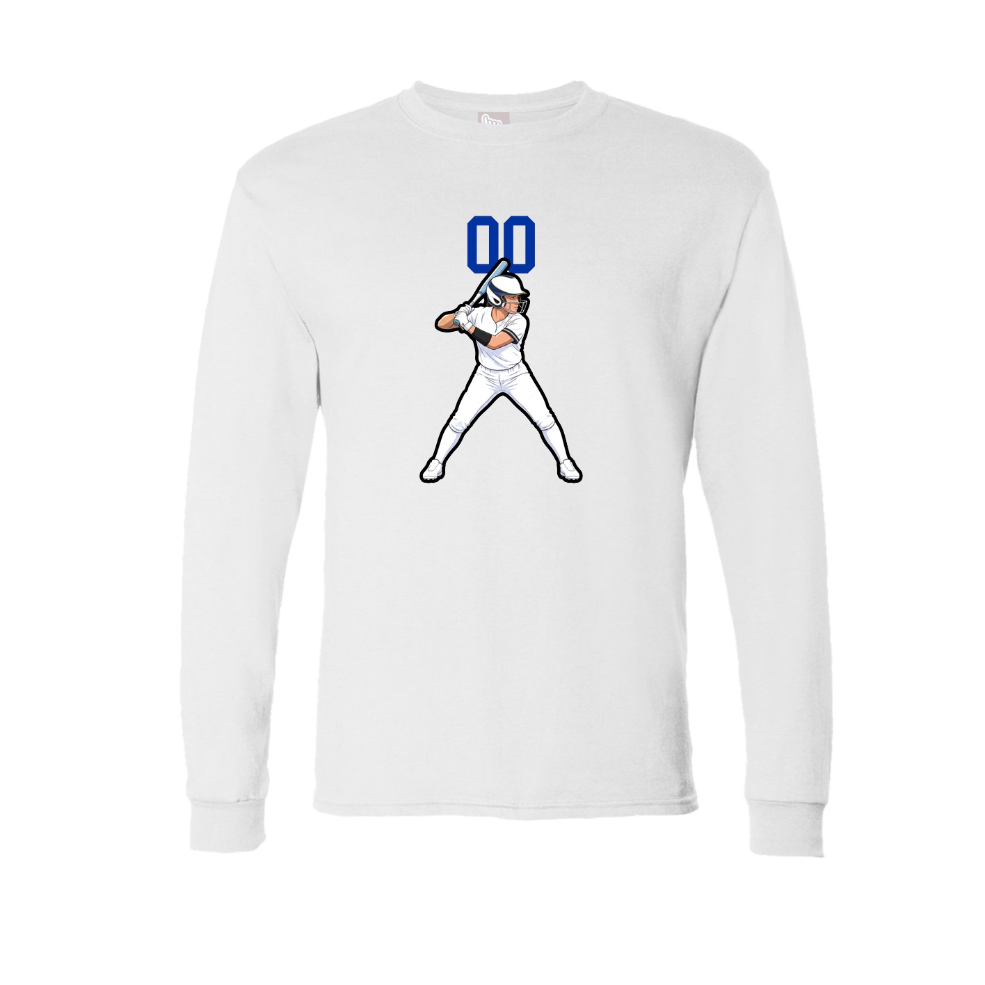 Long Sleeve Tee — Number Top in White