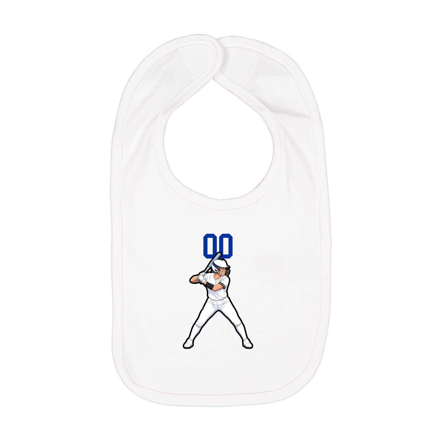 Infant Bib — Number Top in White