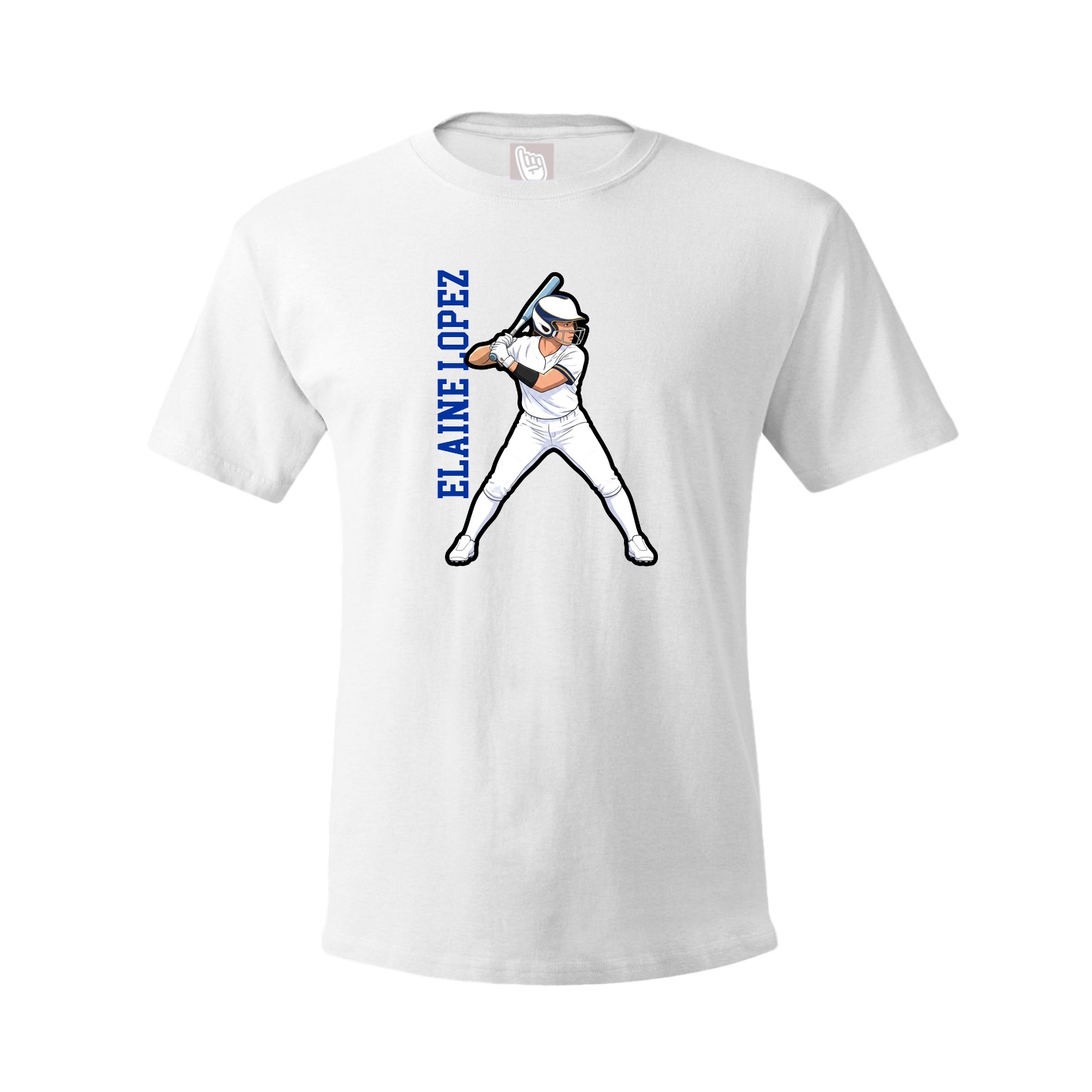 Tee — Name Vertical in White