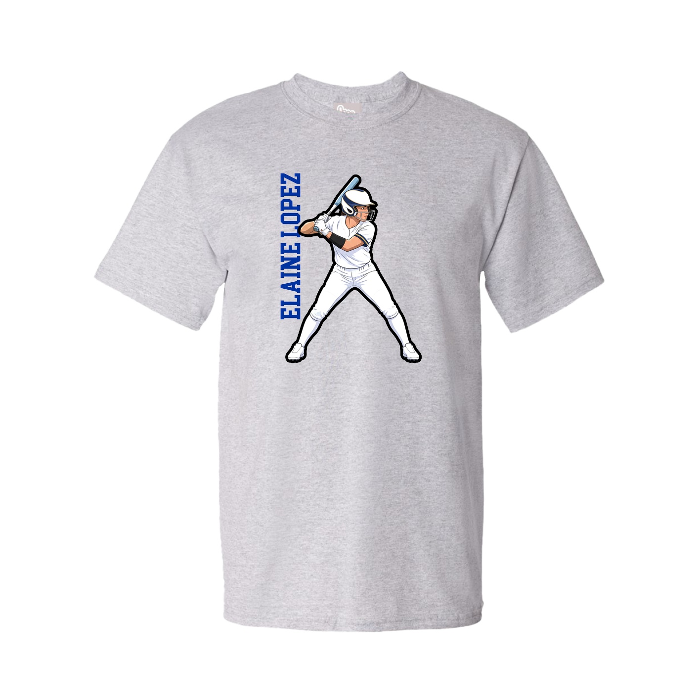 Youth Tee — Name Vertical in Grey