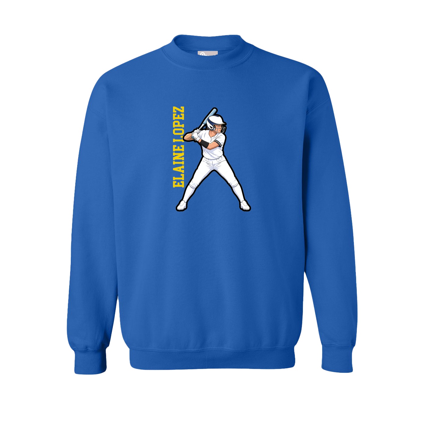 Fleece Crew — Name Vertical in Royal