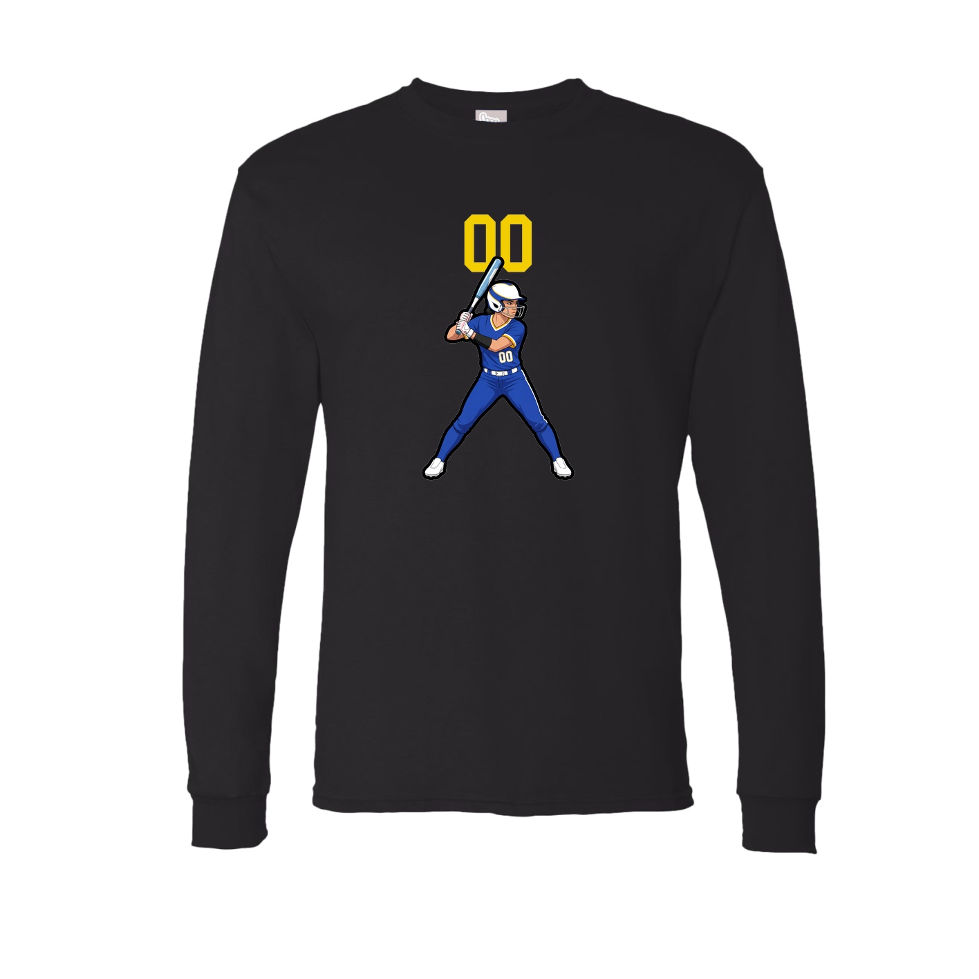 Long Sleeve Tee — Number Top in Black