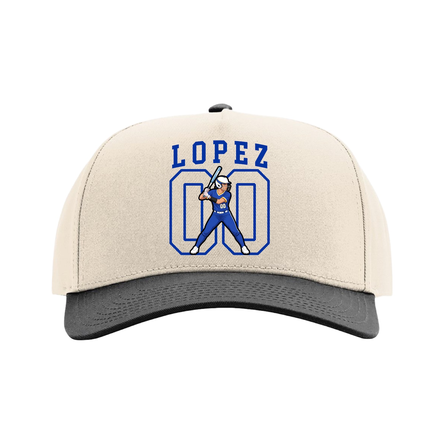 Full Fabric Five-Panel Champ Cap — Shirsey in Cream/Black
