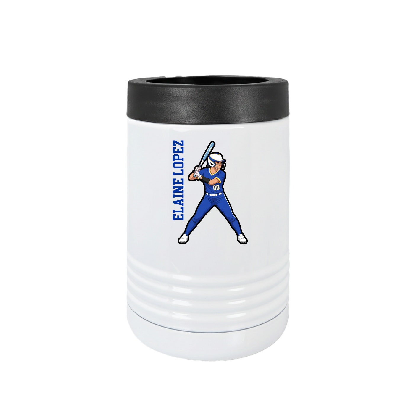 Beverage Holder — Name Vertical in White