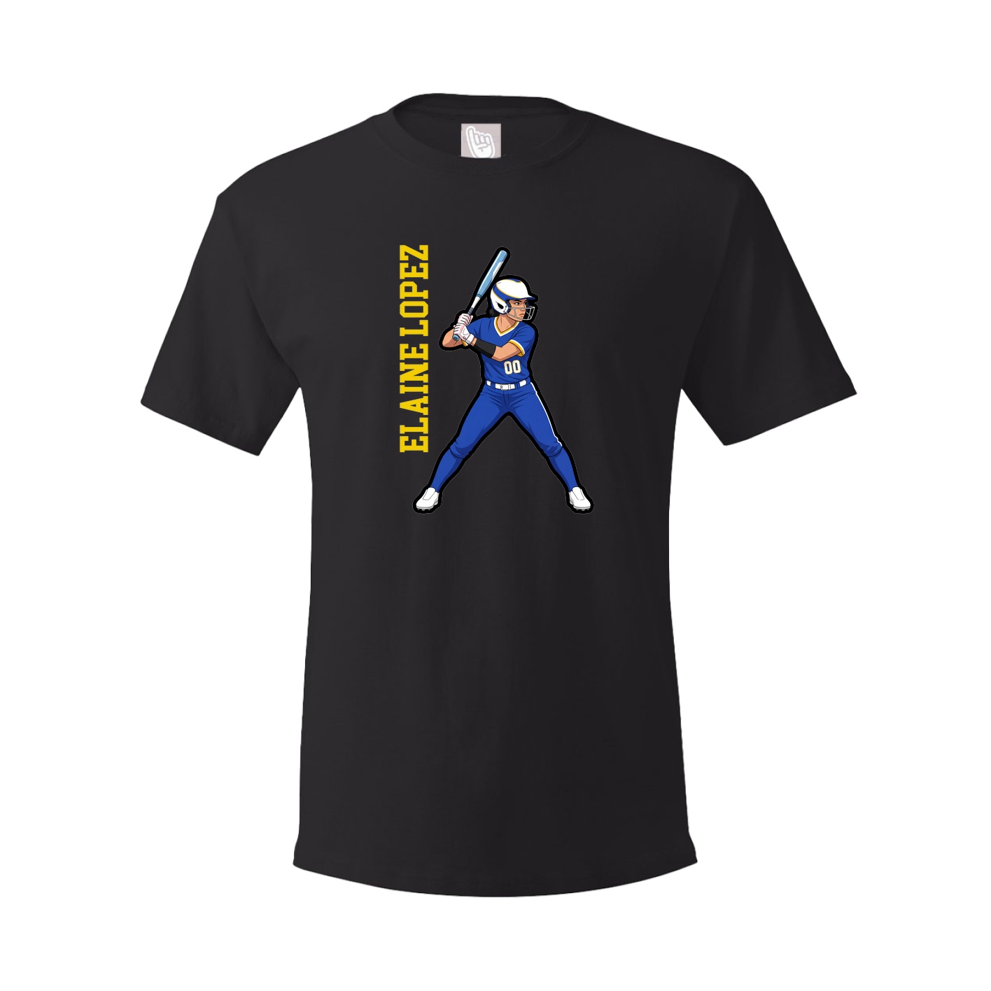 Youth Tee — Name Vertical in Black