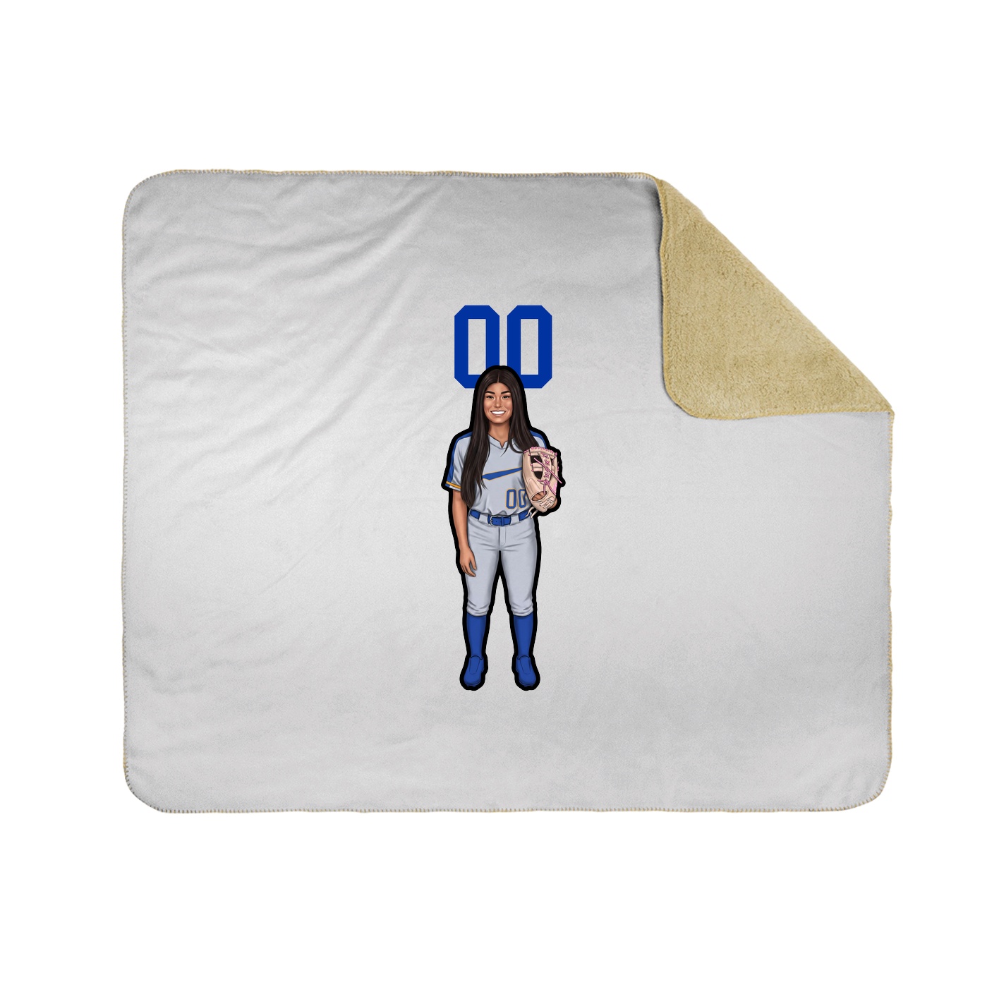 Throw Blanket — Number Top in White
