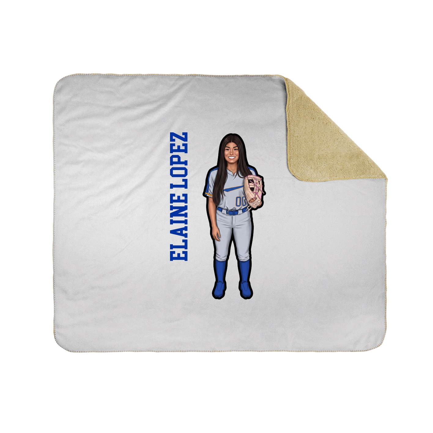 Throw Blanket — Name Vertical in White