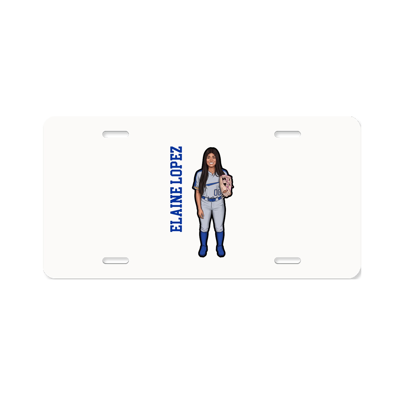 License Plate — Name Vertical in Classic