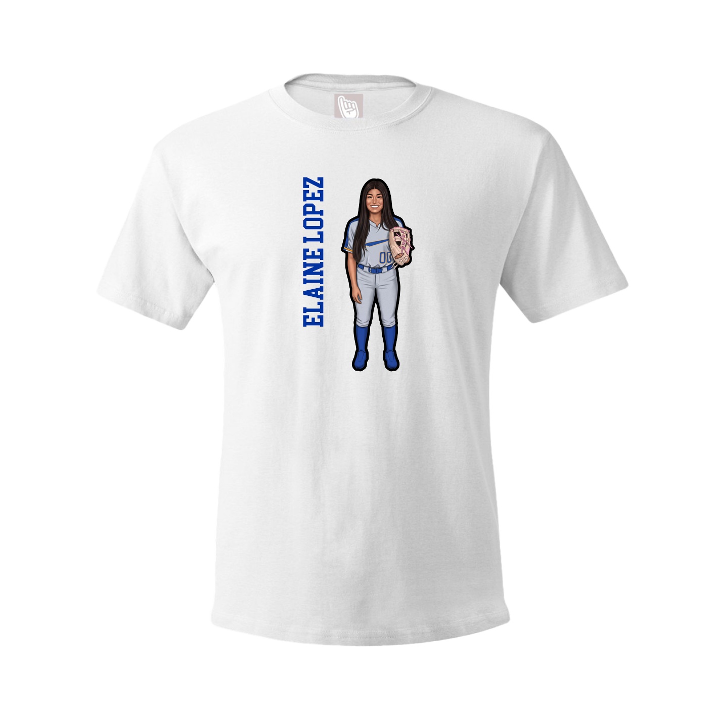 Tee — Name Vertical in White
