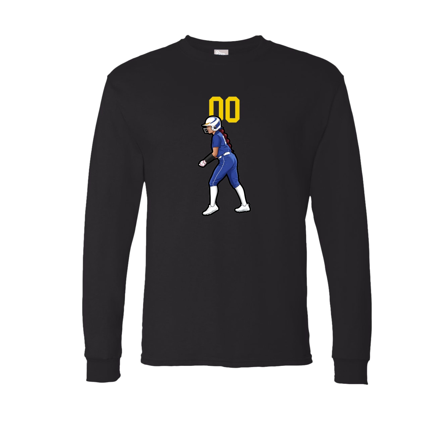 Long Sleeve Tee — Number Top in Black