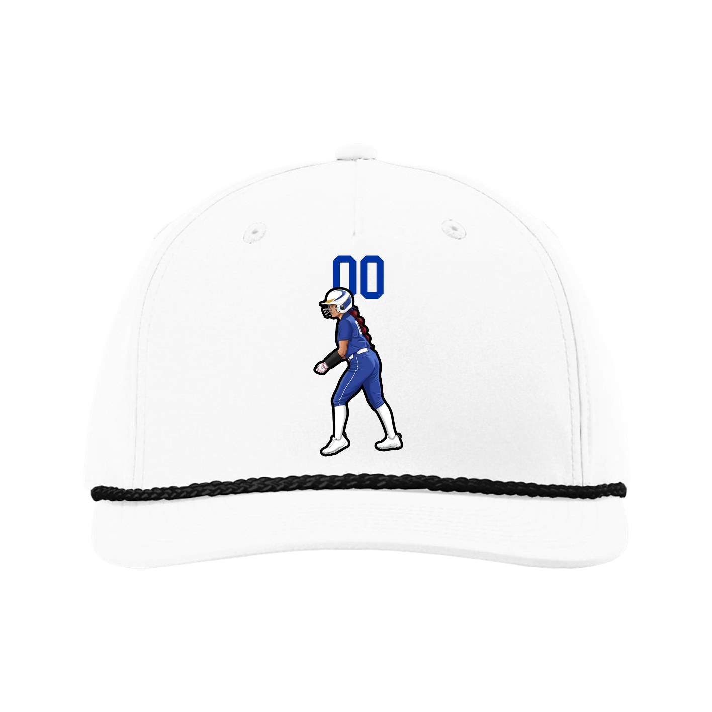 Five-Panel Classic Rope Cap — Number Top in White