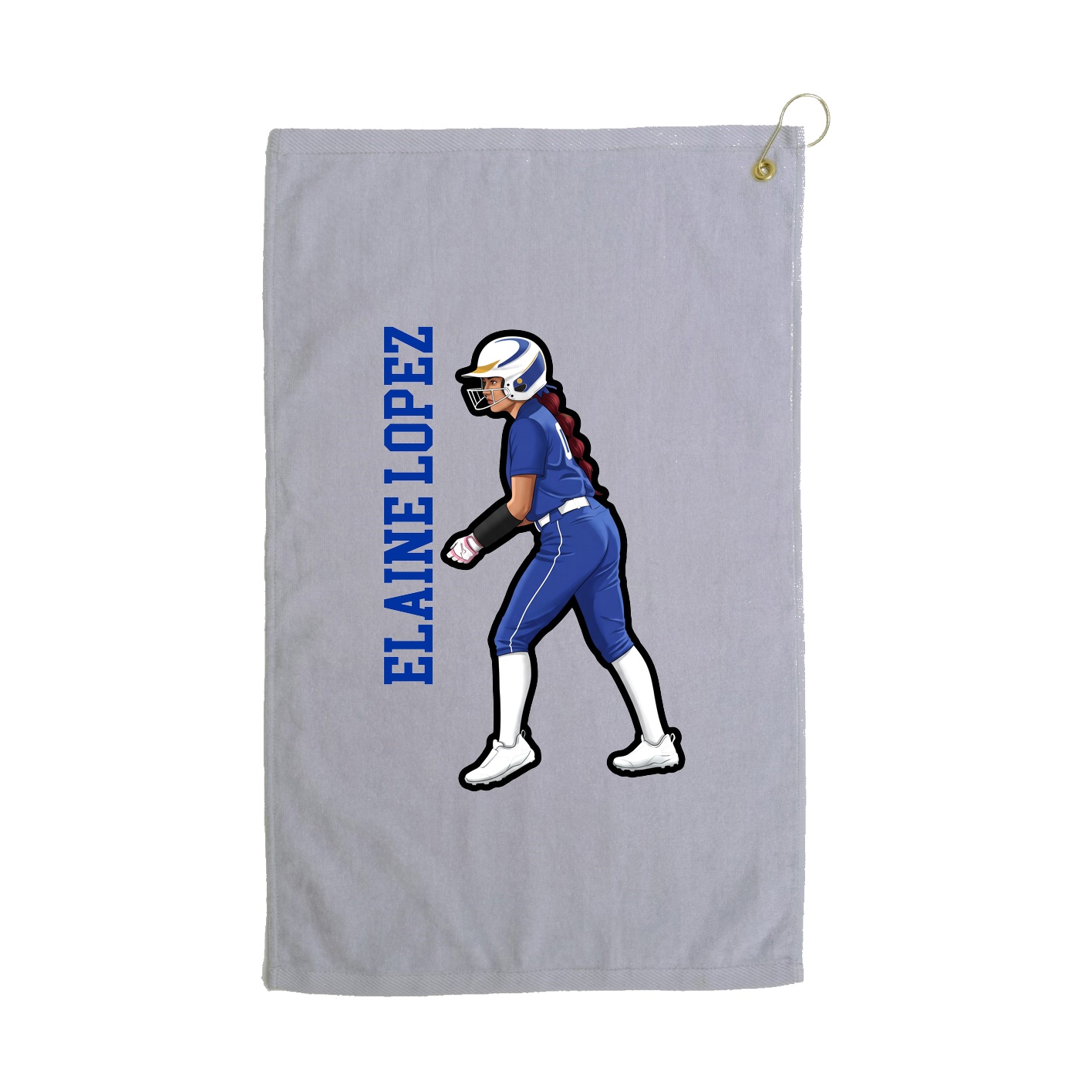 Golf Towel — Name Vertical in Grey