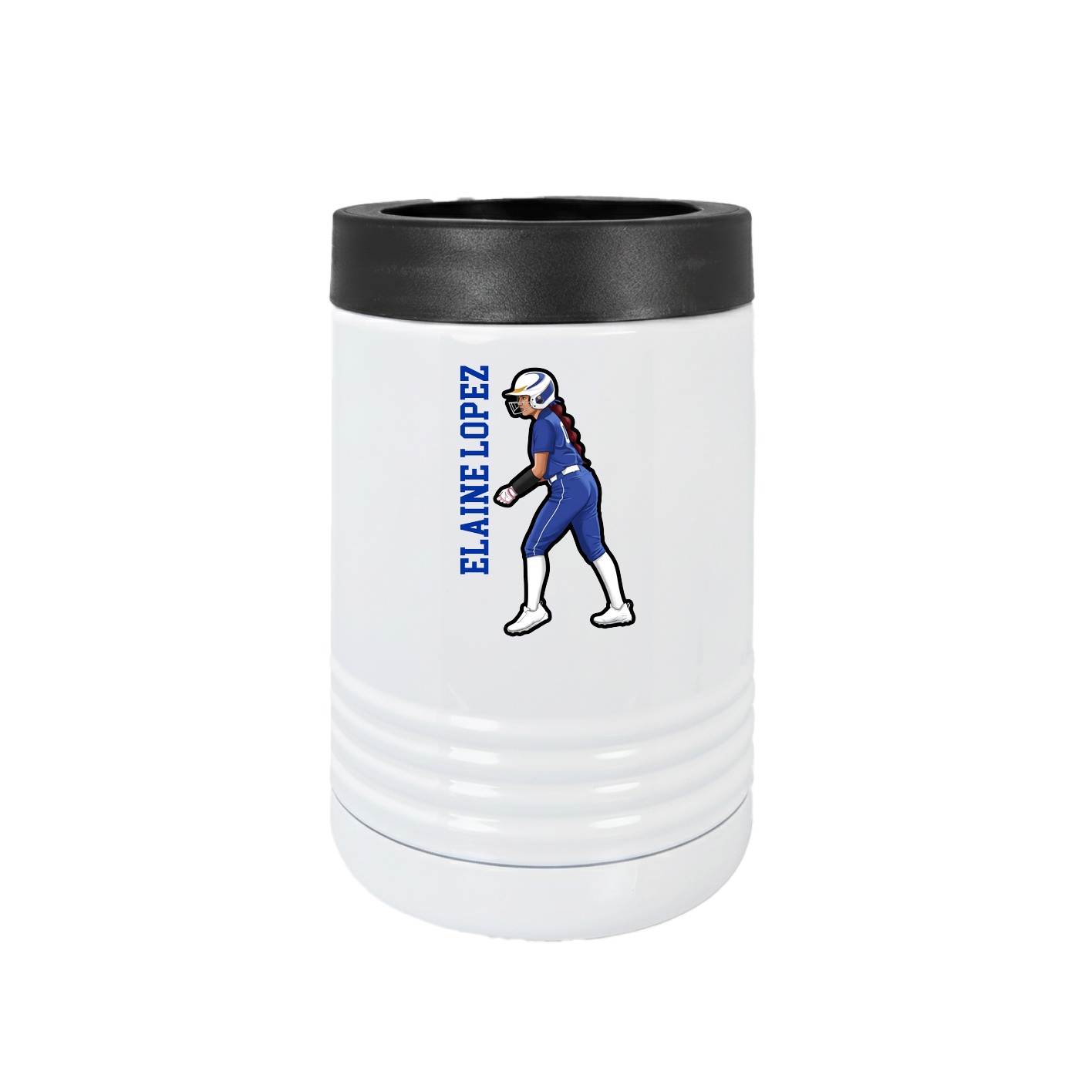 Beverage Holder — Name Vertical in White