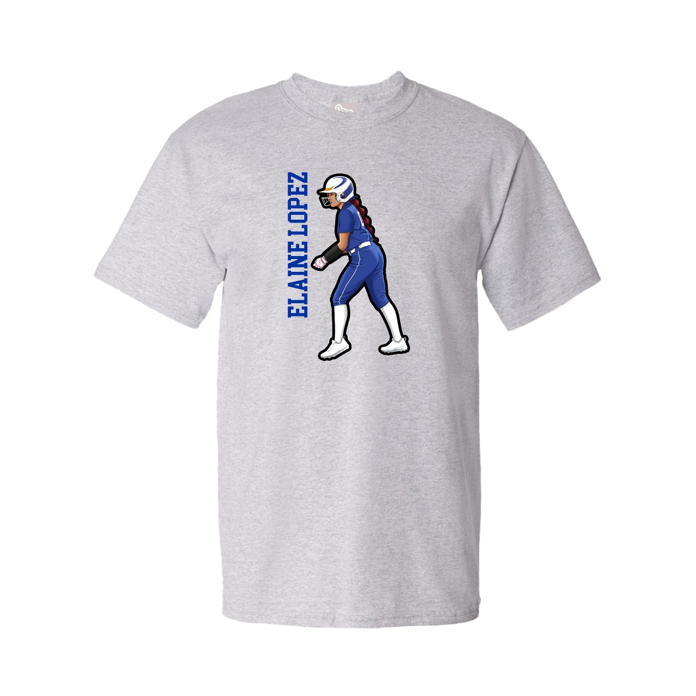 Youth Tee — Name Vertical in Grey
