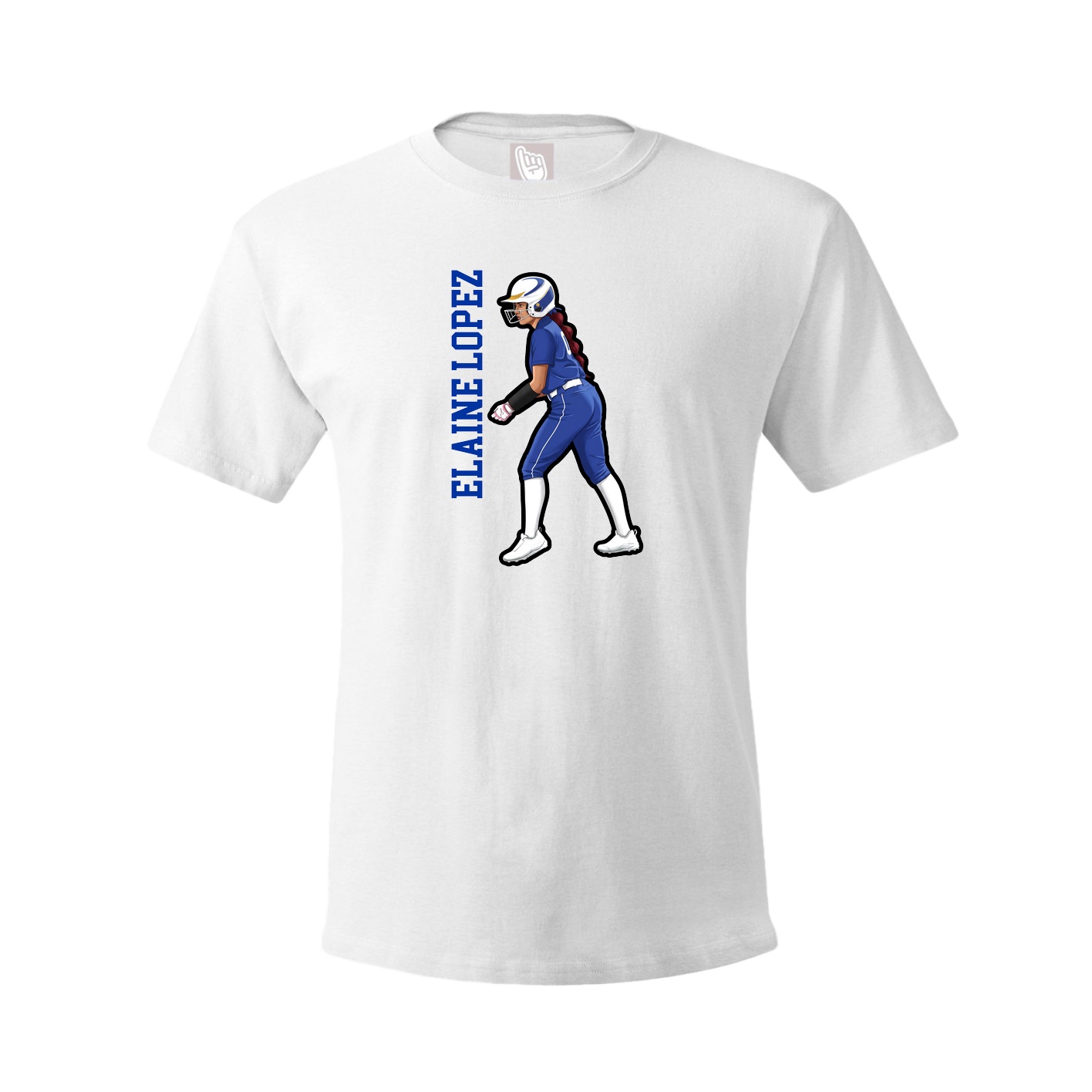 Youth Tee — Name Vertical in White