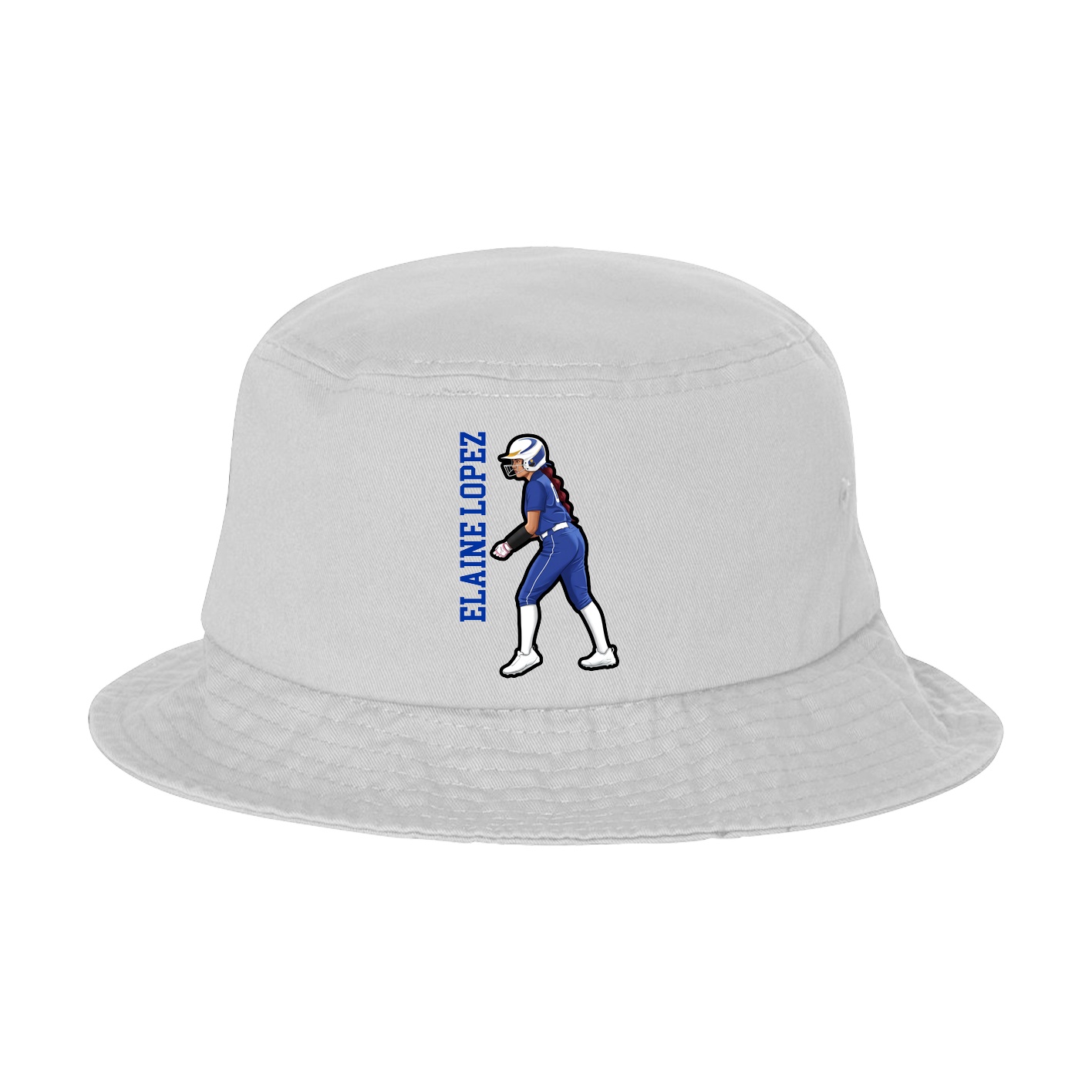 Bucket Cap — Name Vertical in White