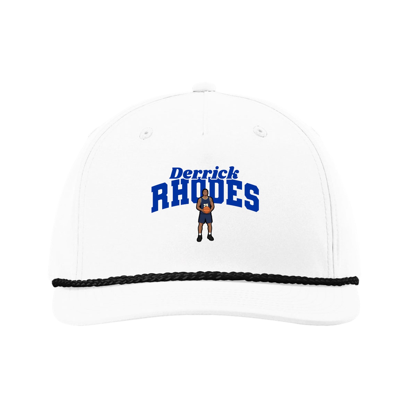 Five-Panel Classic Rope Cap — Signature Arch in White