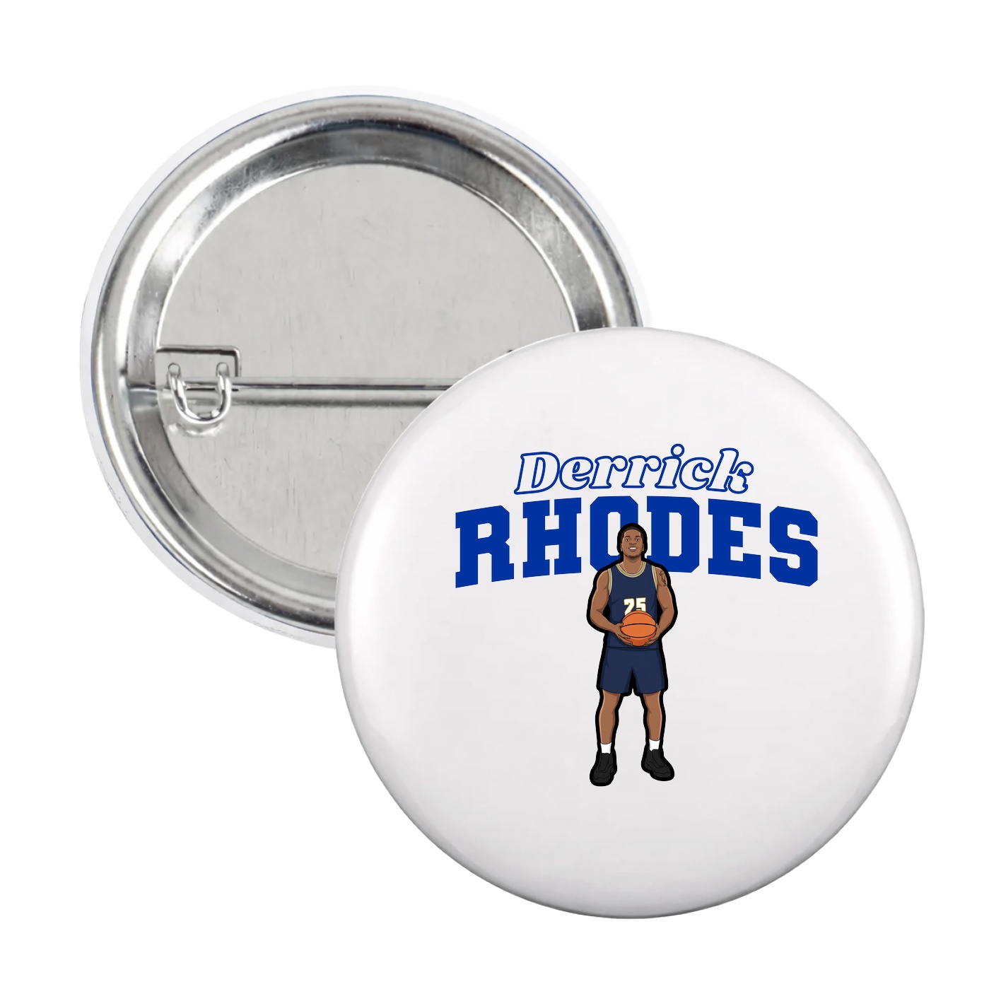 Game Day Button — Name Arch in White