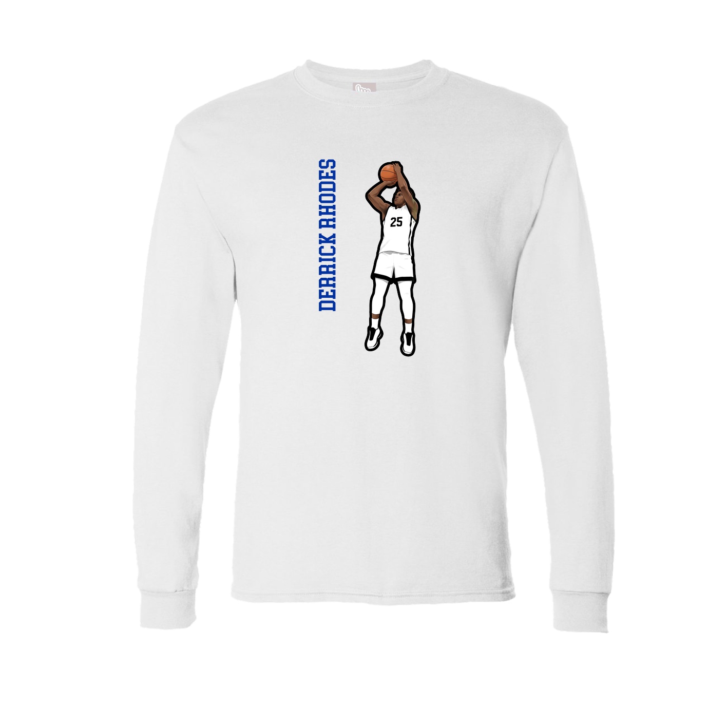 Long Sleeve Tee — Name Vertical in White