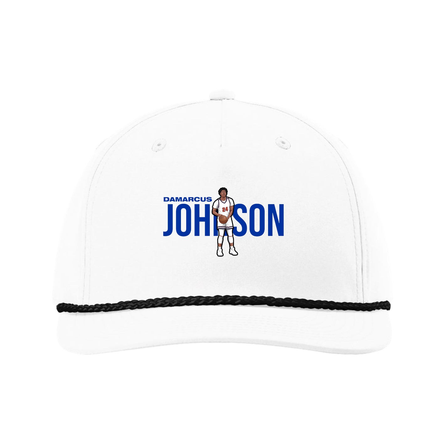 Five-Panel Classic Rope Cap — Player Name in White