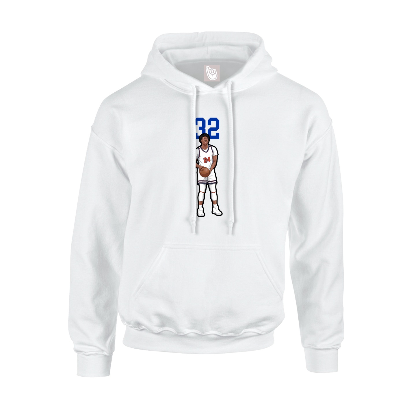 Youth Hoodie — Number Top in White
