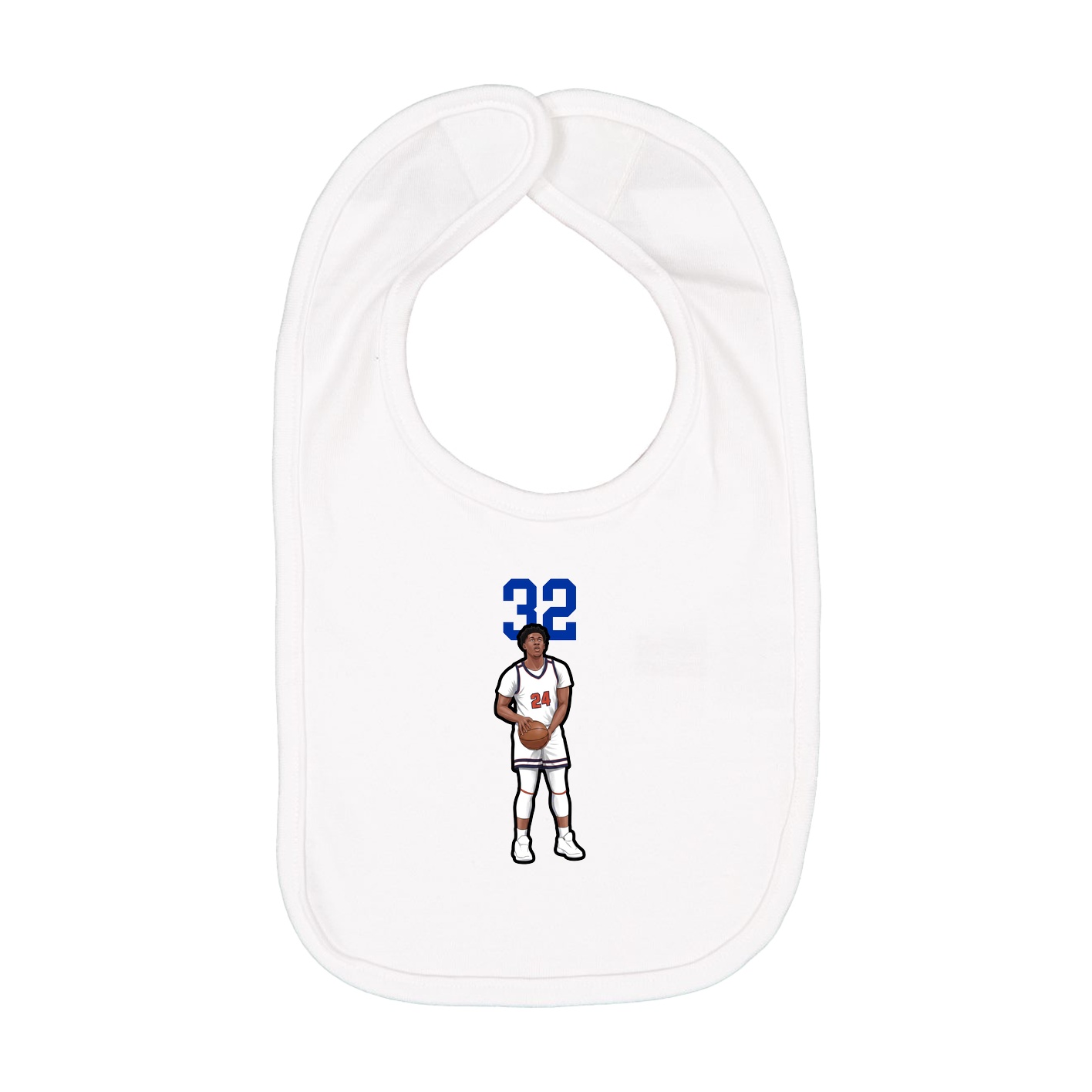 Infant Bib — Number Top in White