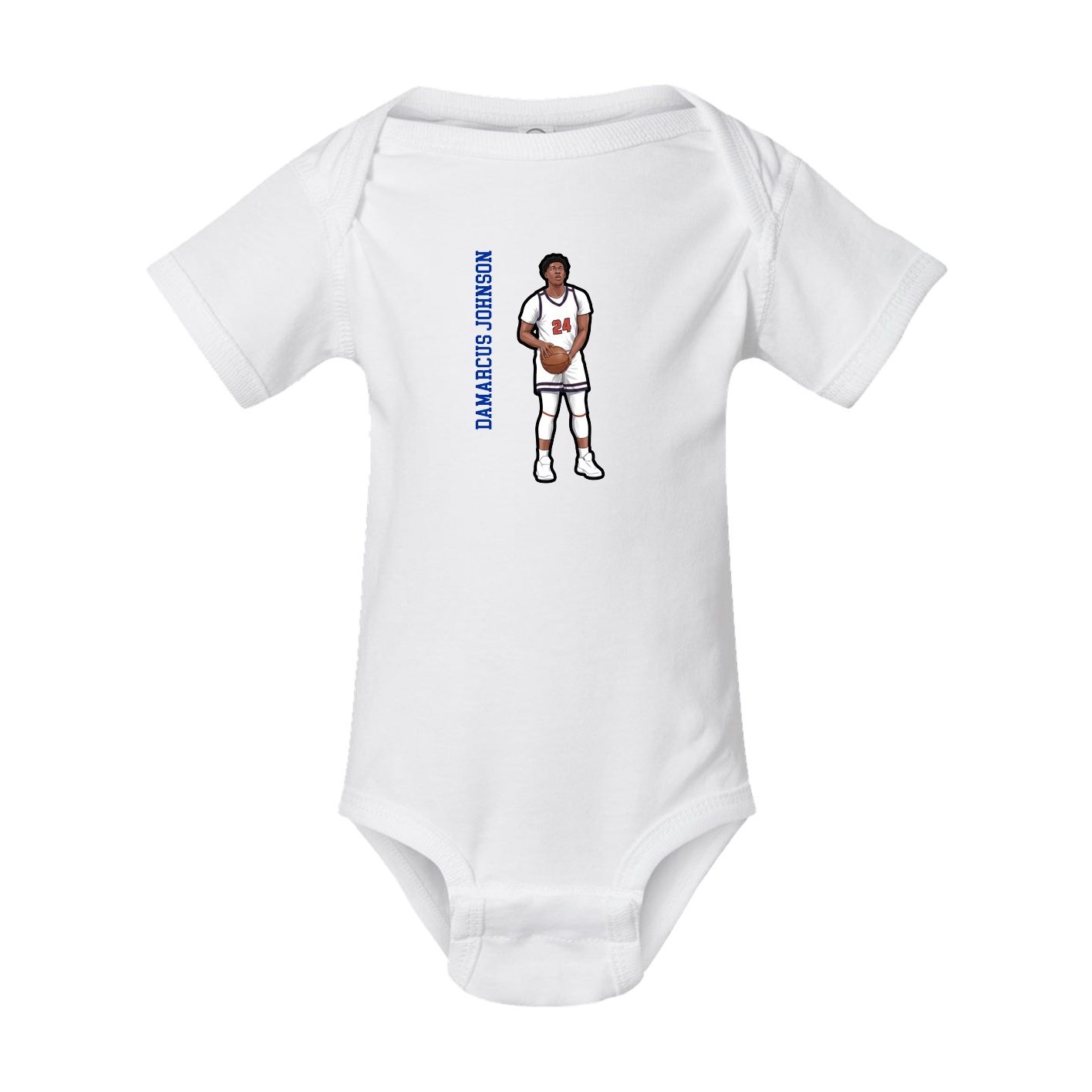Baby Onesie — Name Vertical in White