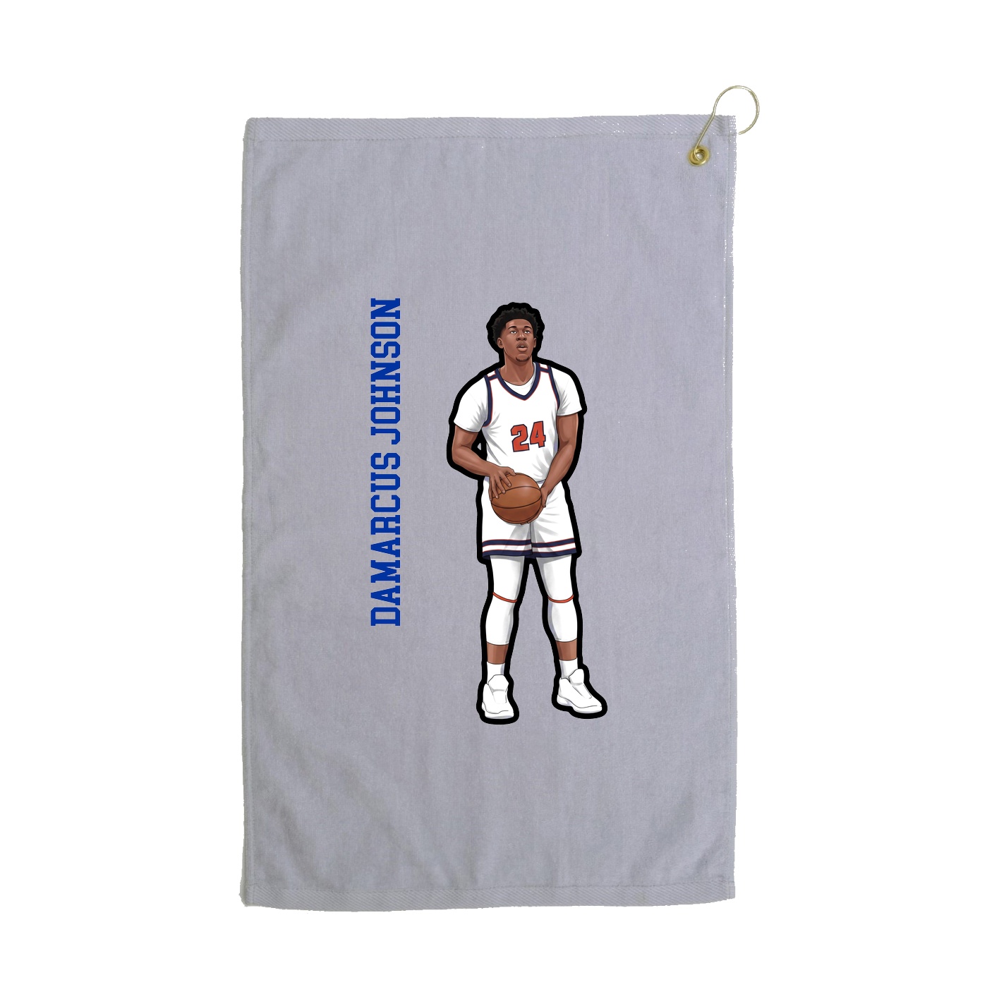 Golf Towel — Name Vertical in Grey