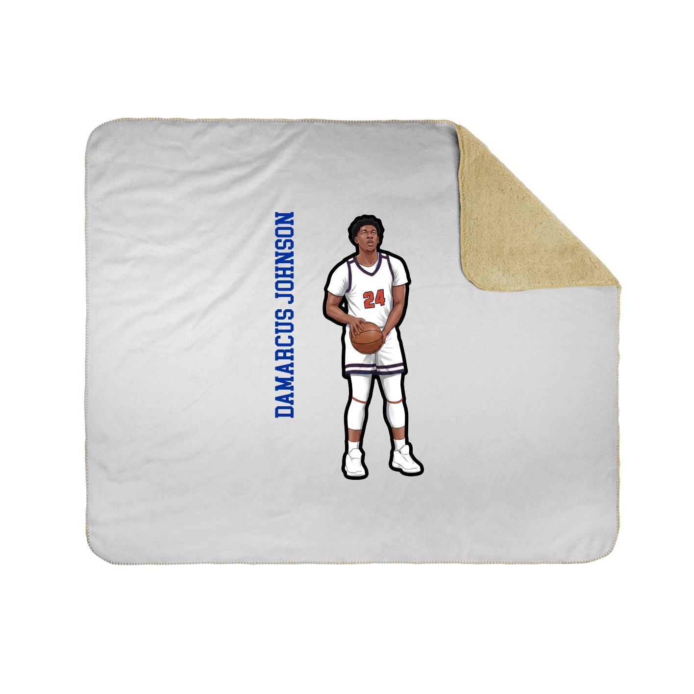 Throw Blanket — Name Vertical in White