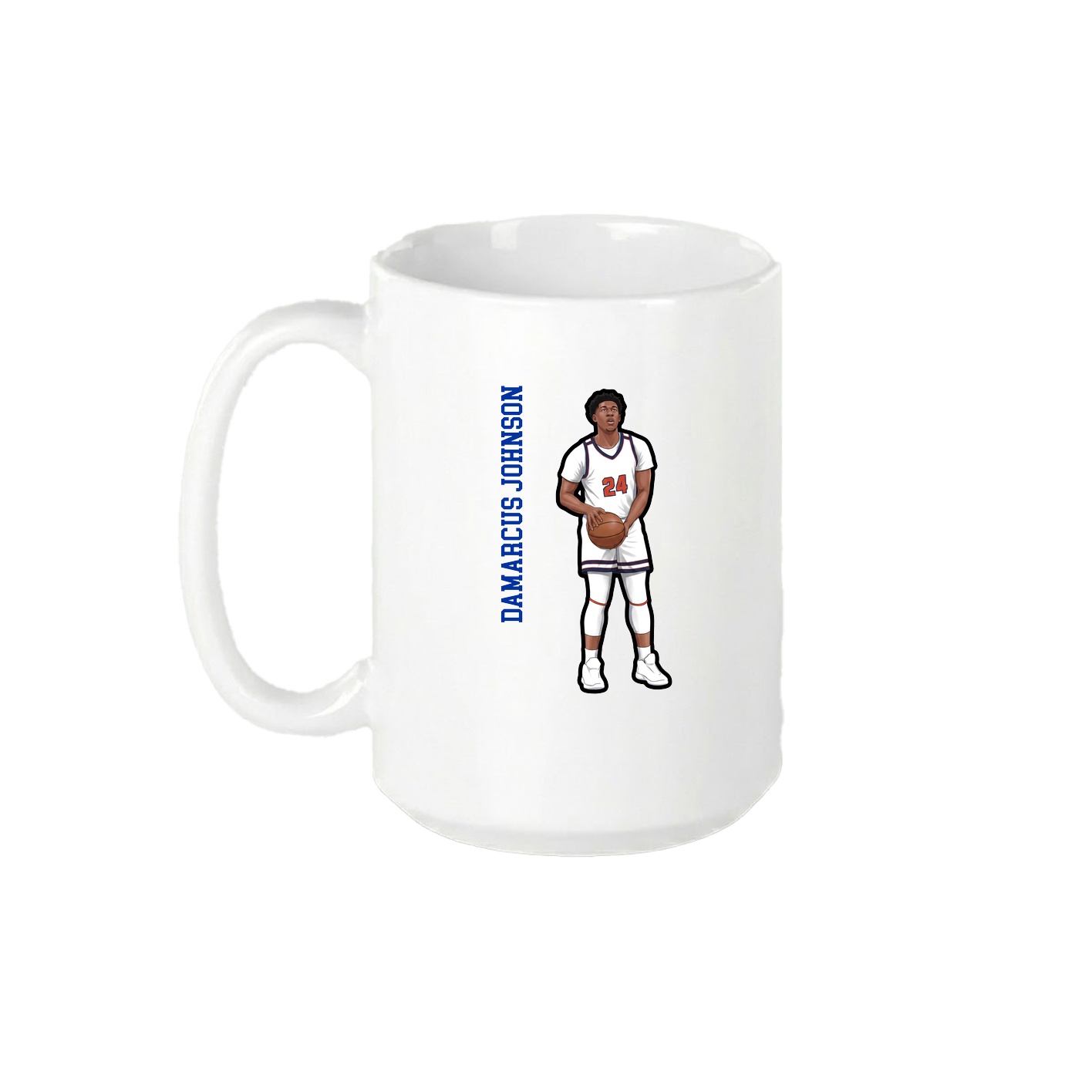 15oz Coffee Mug — Name Vertical in White