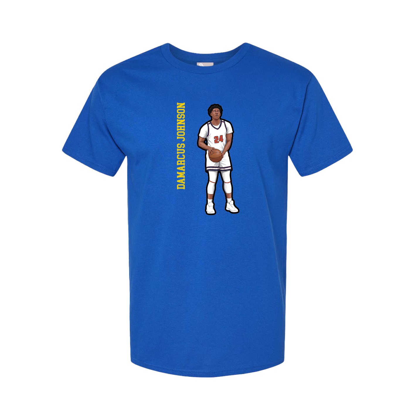 Youth Tee — Name Vertical in Royal