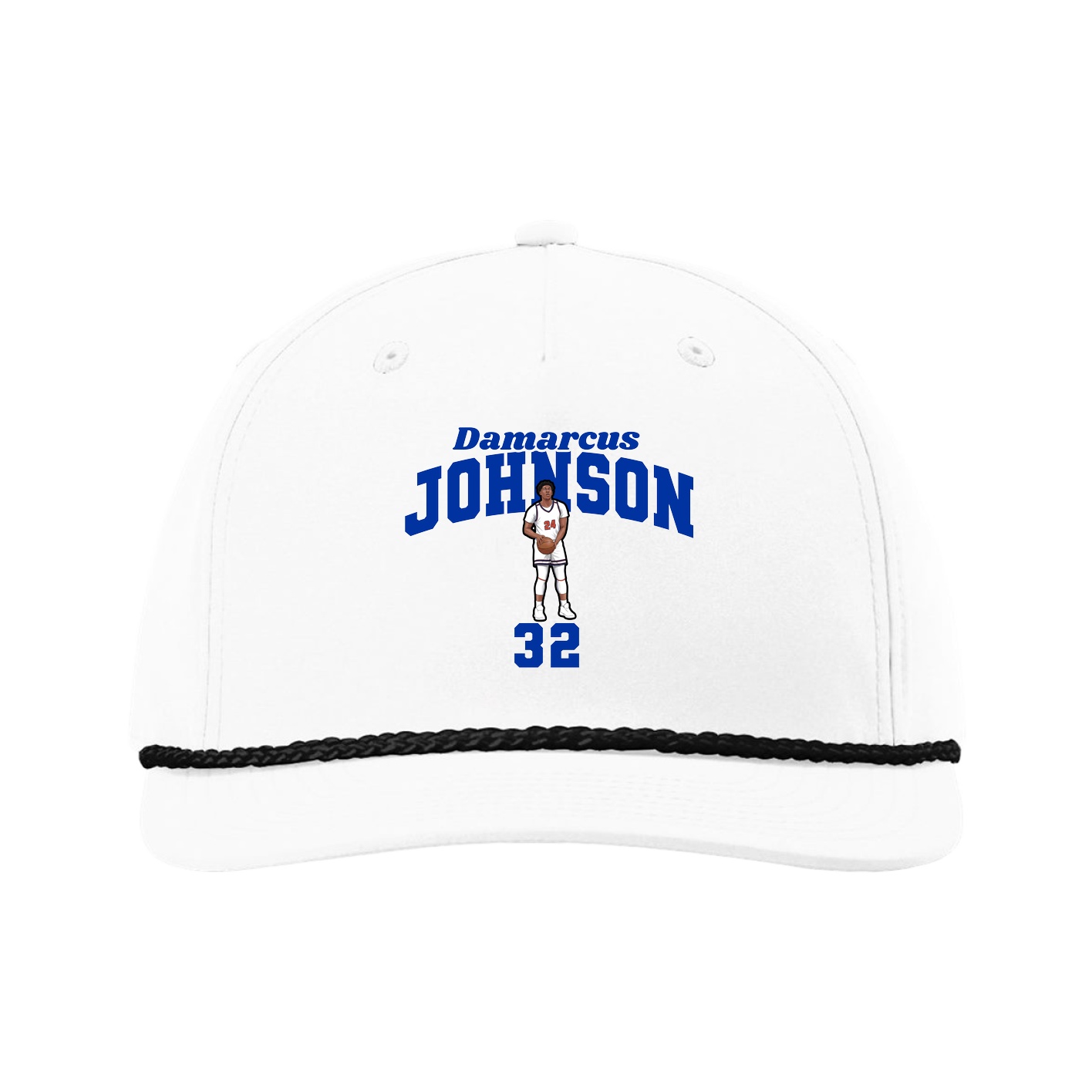Five-Panel Classic Rope Cap — Signature Arch in White