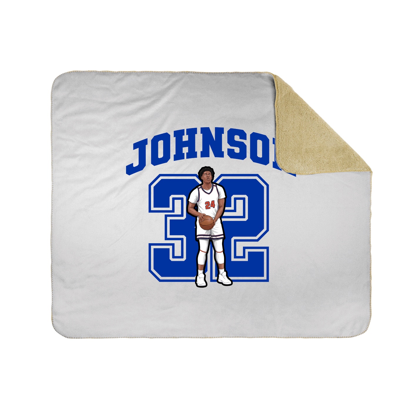 Throw Blanket — Number in White