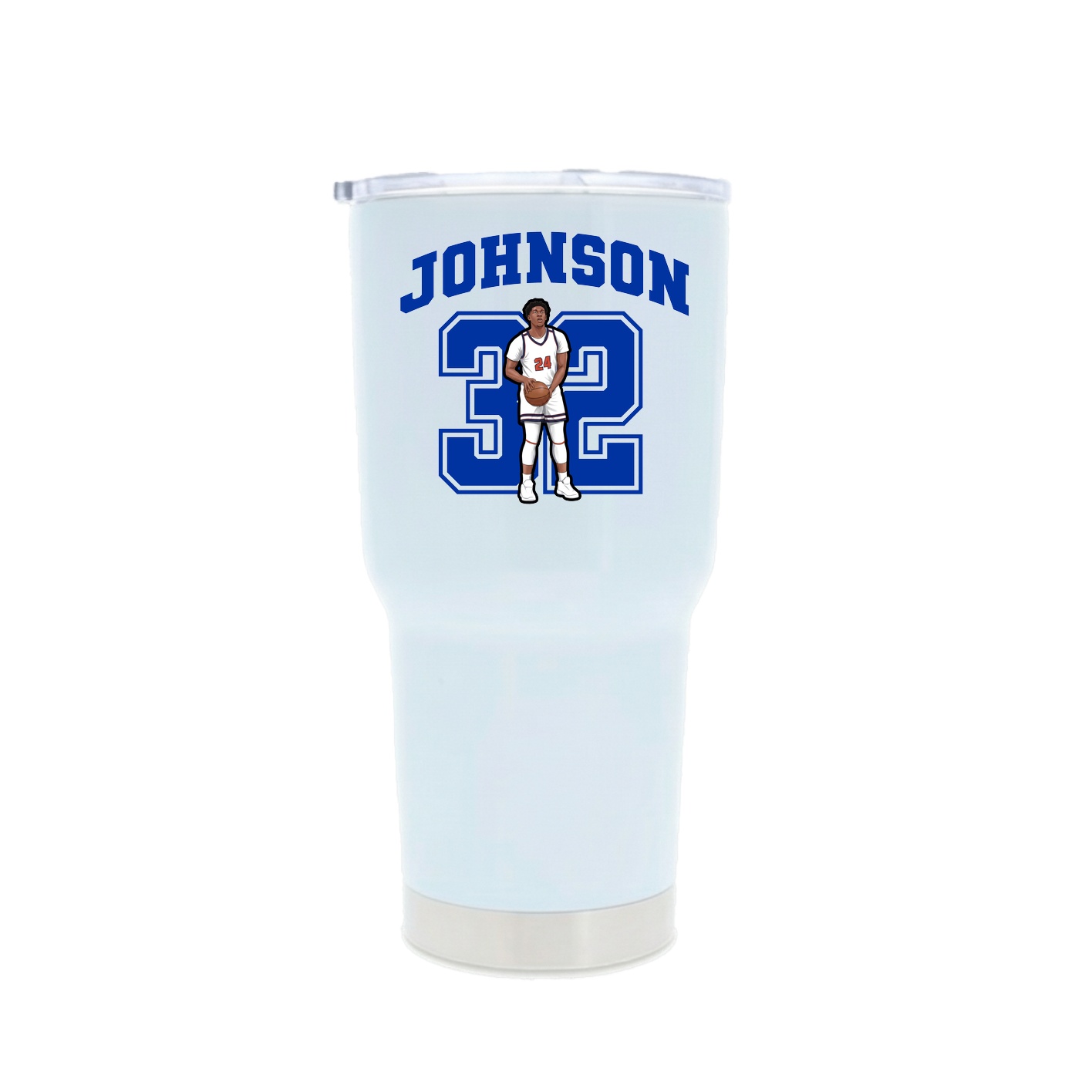 30oz Stainless Steel Tumbler — Number in White