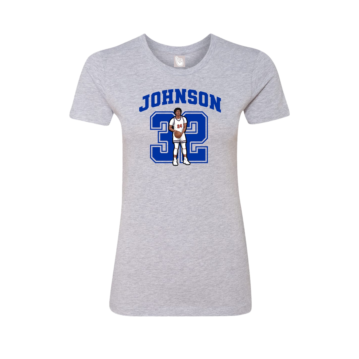 Fitted Women's Tee — Number in Grey
