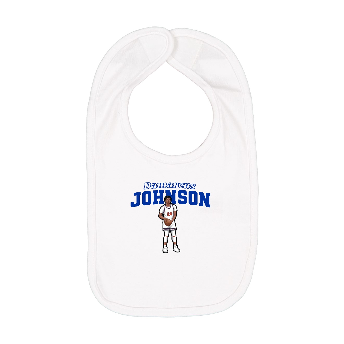 Infant Bib — Name Arch in White