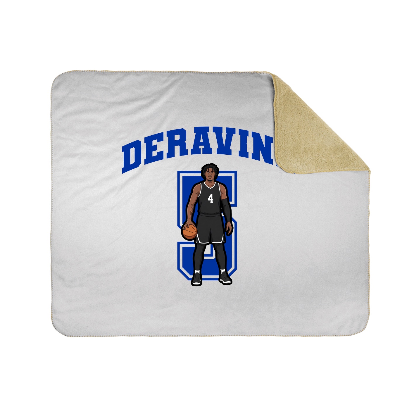 Throw Blanket — Number in White