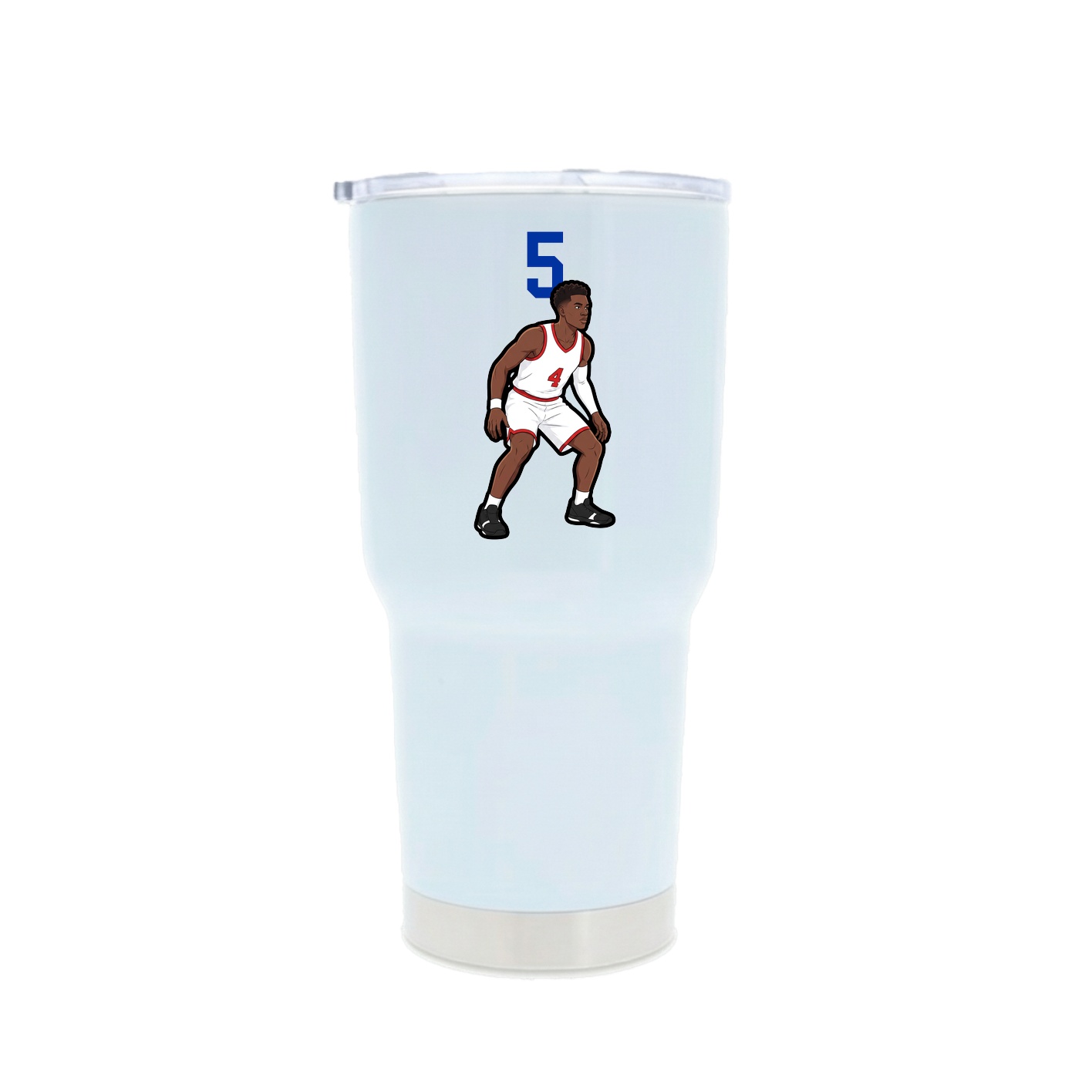 30oz Stainless Steel Tumbler — Number Top in White