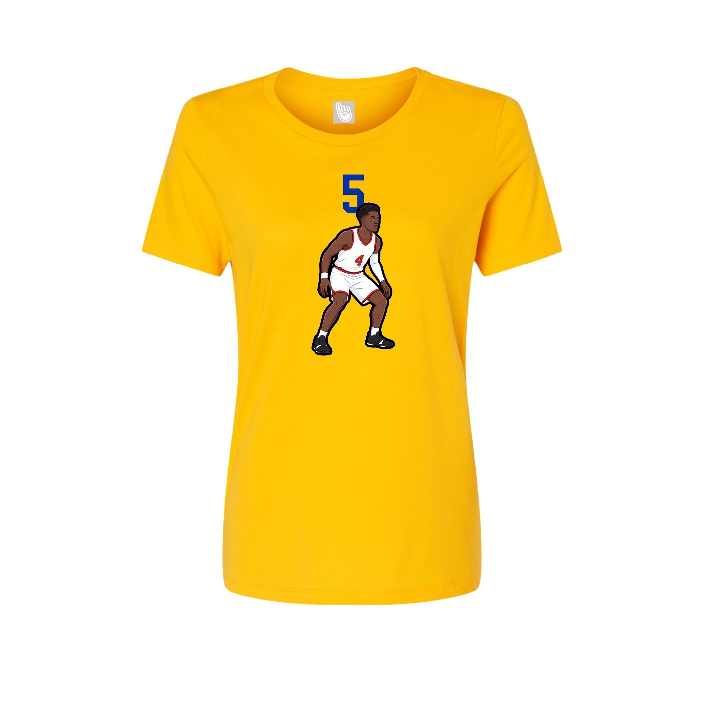 Fitted Women's Tee — Number Top in Gold