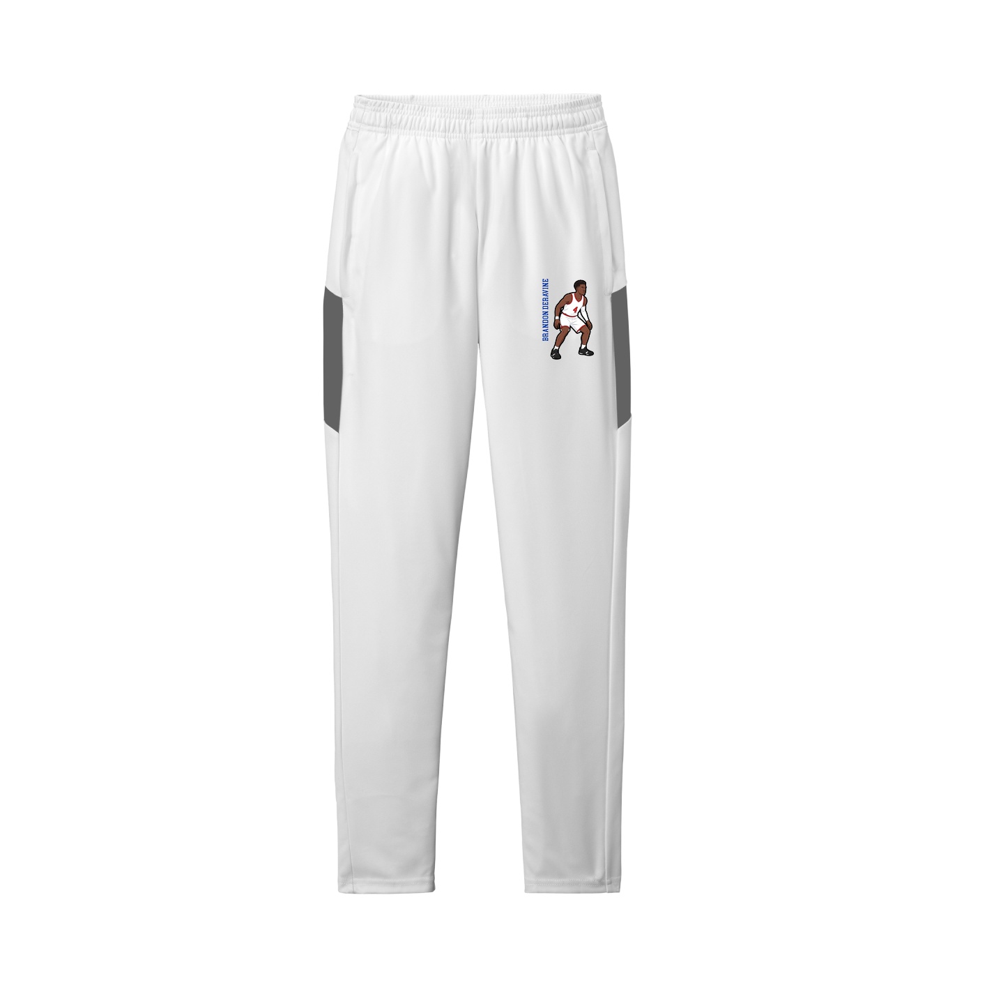 Team Travel Pant — Name Vertical in White/Grey