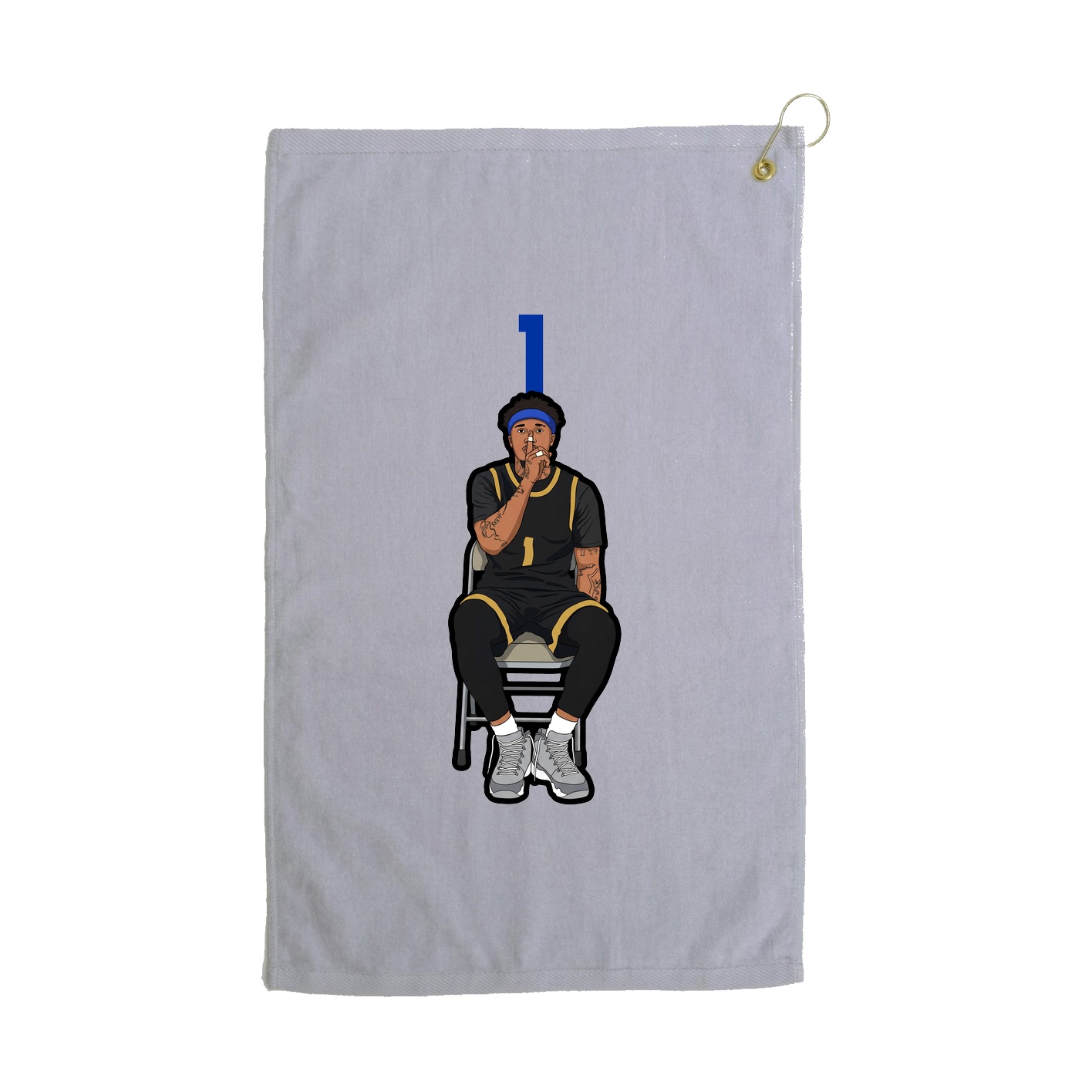Golf Towel — Number Top in Grey
