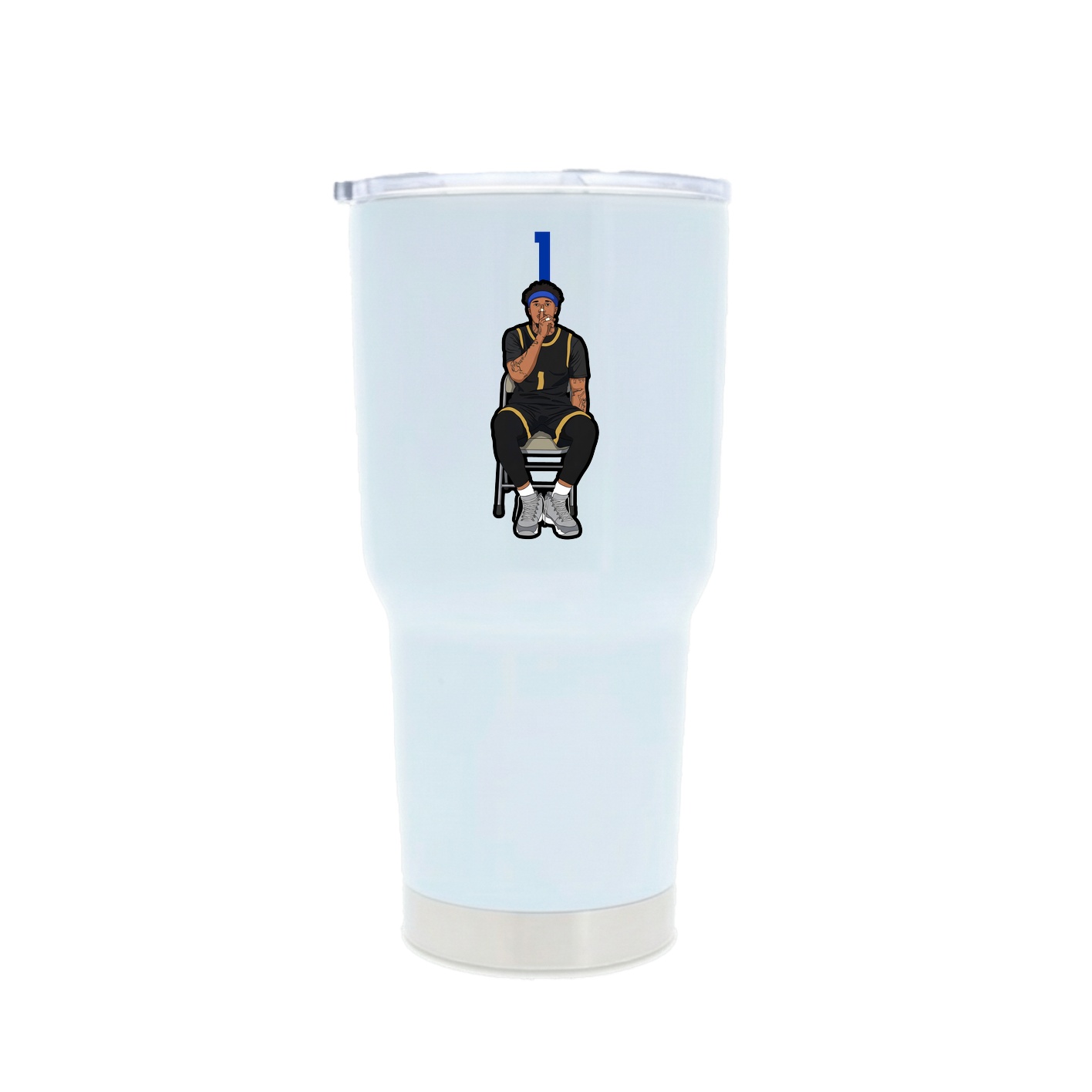 30oz Stainless Steel Tumbler — Number Top in White