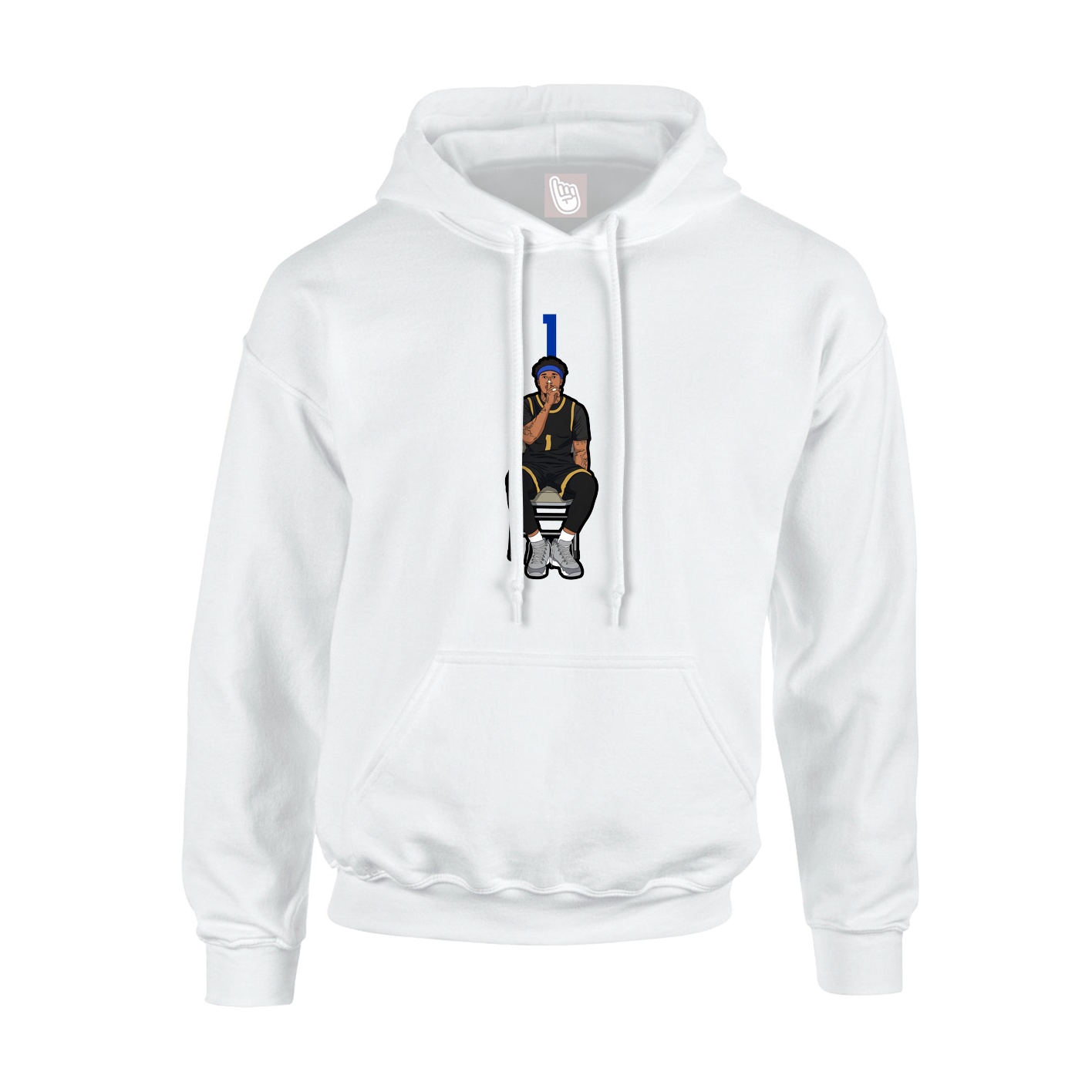 Hoodie — Number Top in White