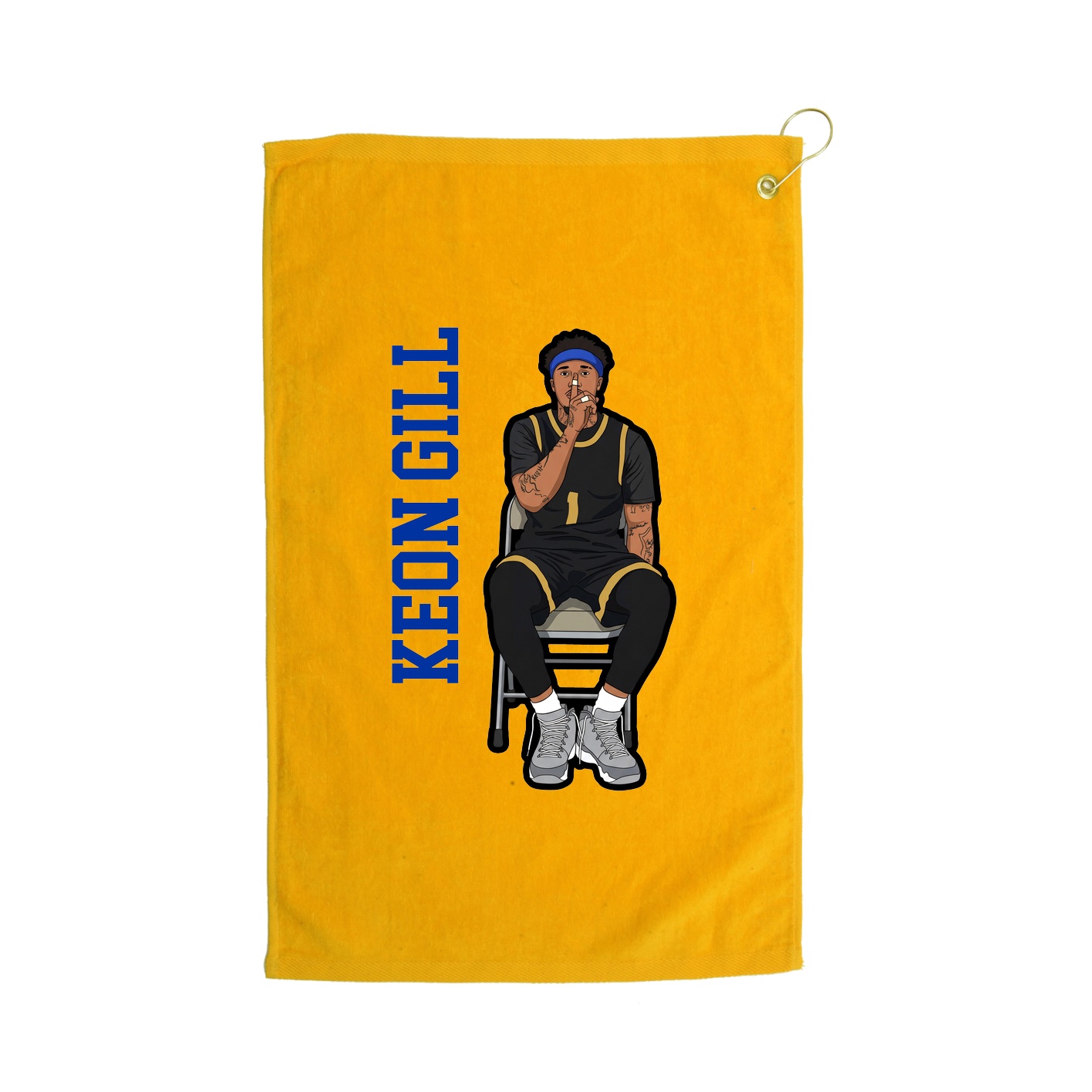 Golf Towel — Name Vertical in Gold