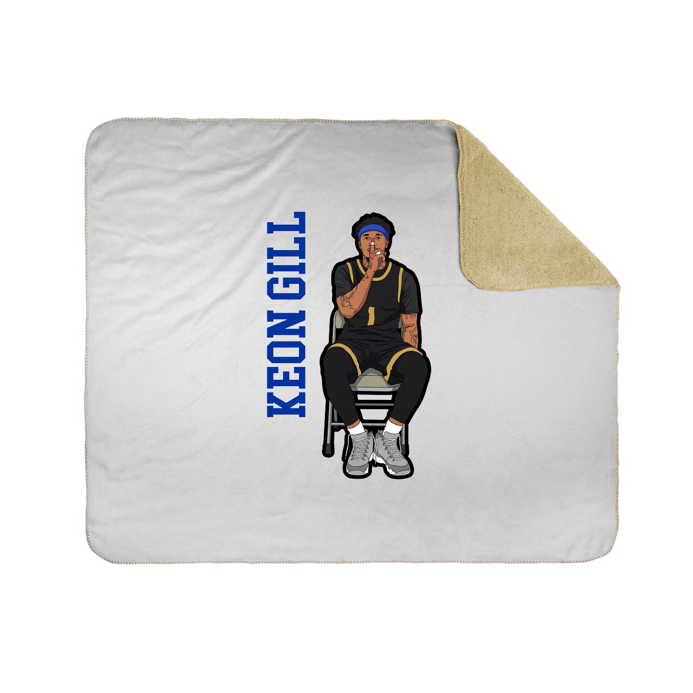 Throw Blanket — Name Vertical in White