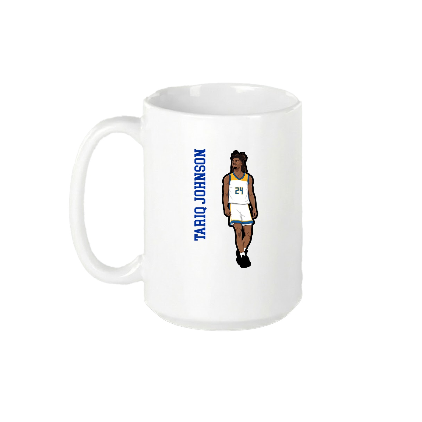 15oz Coffee Mug — Name Vertical in White